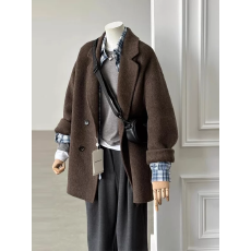 批发短款羊毛羊绒大衣女小个子2025新款深秋冬季加厚呢子西装毛呢外套