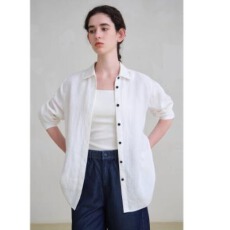 批发<b class='q'>明星</b><b class='q'>同款</b>ltyp旅途原品100亚麻高级白衬衫女秋冬打底长袖衬衣上衣