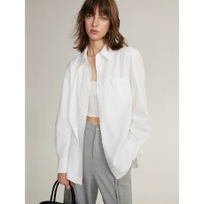 批发白色高级感宽松长袖衬衫女2025秋季新款通勤风气质小众上衣