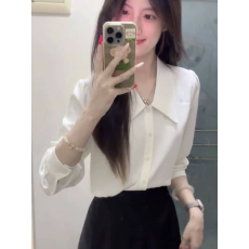 批发法式白色衬衫女早春新款黑色半身裙套装高级感通勤职业面试一整套