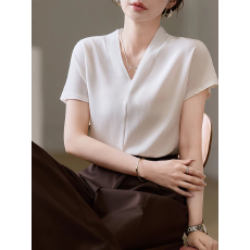 批发重磅<b class='q'>真丝</b><b class='q'>衬衫</b>女100%桑蚕丝短袖V领<b class='q'>衬衣</b>夏季2026新款通勤气质上衣