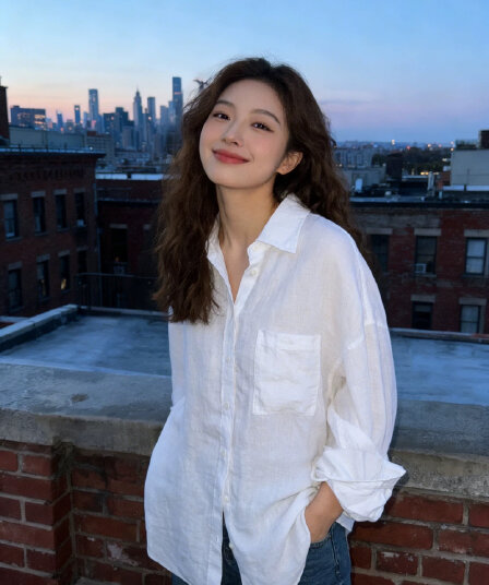 오래된 돈 바람 화이트 폴로 칼라 단추 얇고 가벼운 느긋한 여성 셔츠 느슨함 센스 출퇴근 루즈핏 슬림해 보이는 다용도 맨위