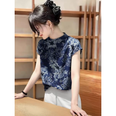 批发新中式国风印花短袖<b class='q'>T</b><b class='q'>恤</b>女2026夏季新款宽松显瘦复古<b class='q'>百搭</b>气质上衣
