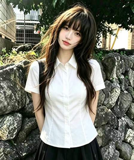 학원 스타일 화이트 여성 셔츠 2026 여름 새로운 고유 한 슈퍼 잘 생긴 디자인 센스 작은 대중 쇼트 스타일 허리 수축 맨위