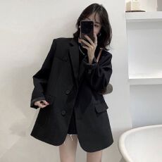 批发黑色<b class='q'>小西装</b>外套女2026春秋新款高级休闲宽松廓形西服