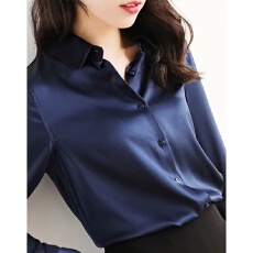 批发咖色缎面<b class='q'>衬衫</b>女士2026秋季新款气质欧货高级感百搭<b class='q'>职业</b>OL长袖<b class='q'>衬衣</b>