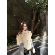 批发羊羔毛皮毛一体环保皮草马甲外套女<b class='q'>秋</b>季小个子坎肩毛毛上衣