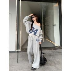 美式卫衣运动套装女秋季韩版宽松显瘦阔腿裤休闲两件套网红时尚潮