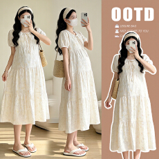 批发实拍孕妇夏装连衣裙2026新款短袖女大码裙子孕妈高级穿搭<b class='q'>夏季</b>时尚