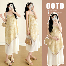 批发实拍<b class='q'>孕妇</b><b class='q'>度假风</b>流苏刺绣连衣裙女2026夏季新款绝美气质法式吊带裙