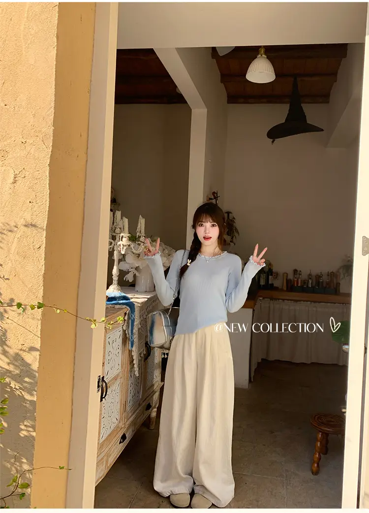 프릴 라운드넥 니트 상세 이미지 10