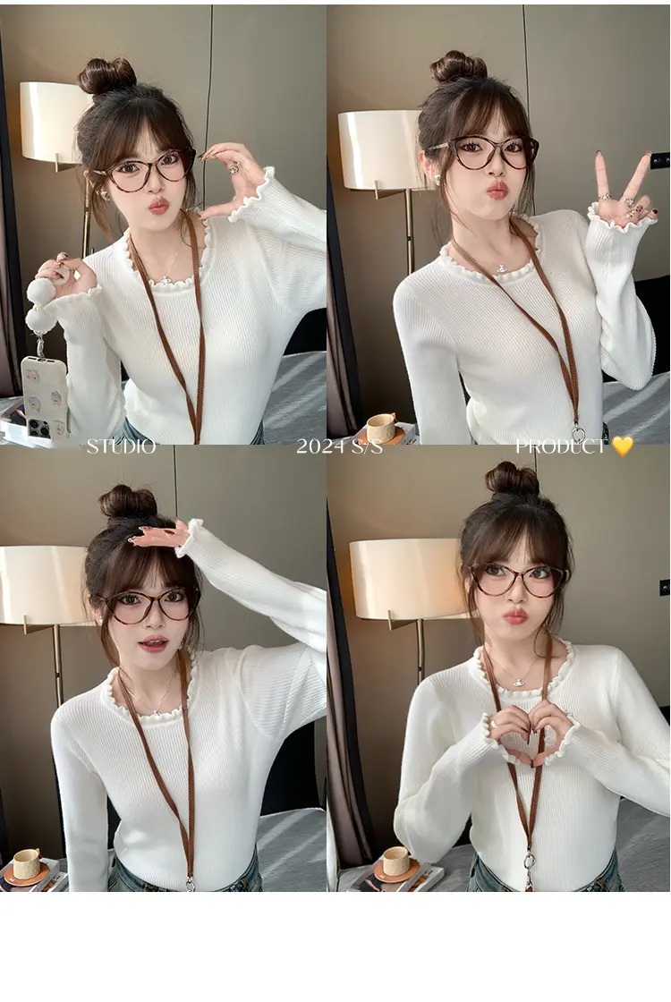 프릴 라운드넥 니트 상세 이미지 23