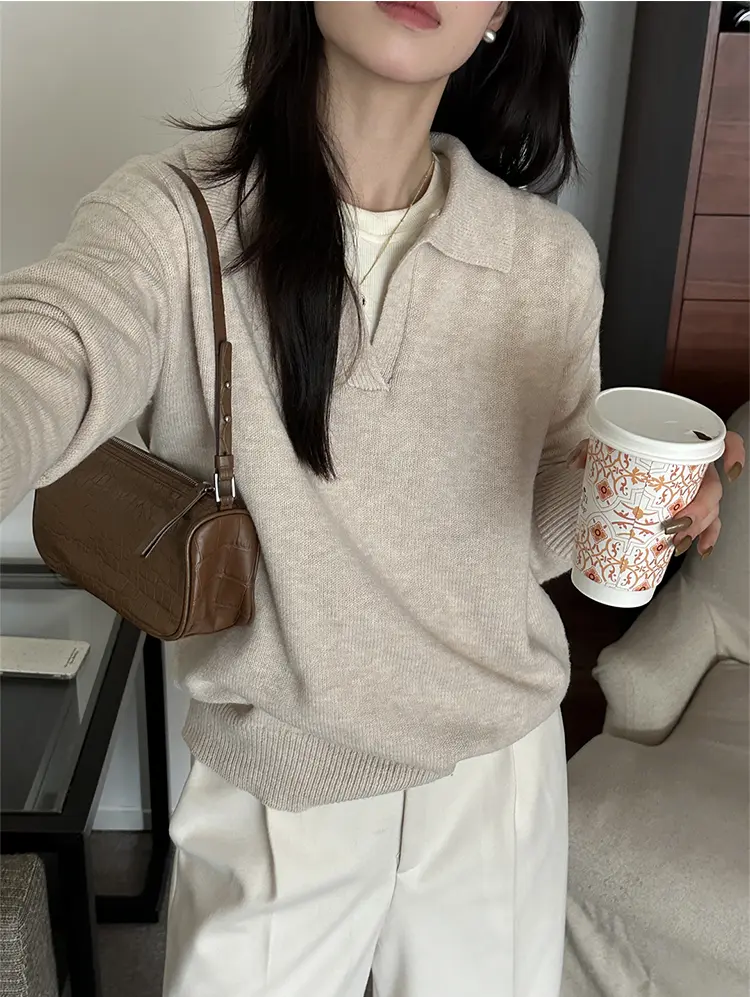 폴드 칼라 루즈핏 니트 상세 이미지 20