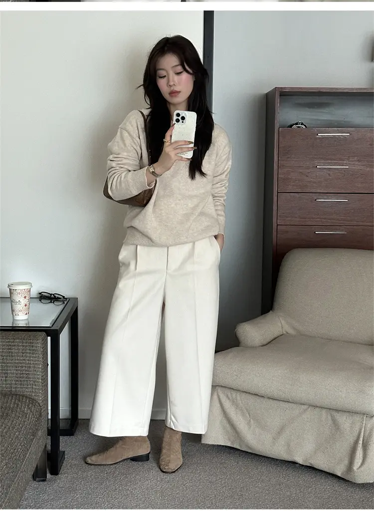 폴드 칼라 루즈핏 니트 상세 이미지 21