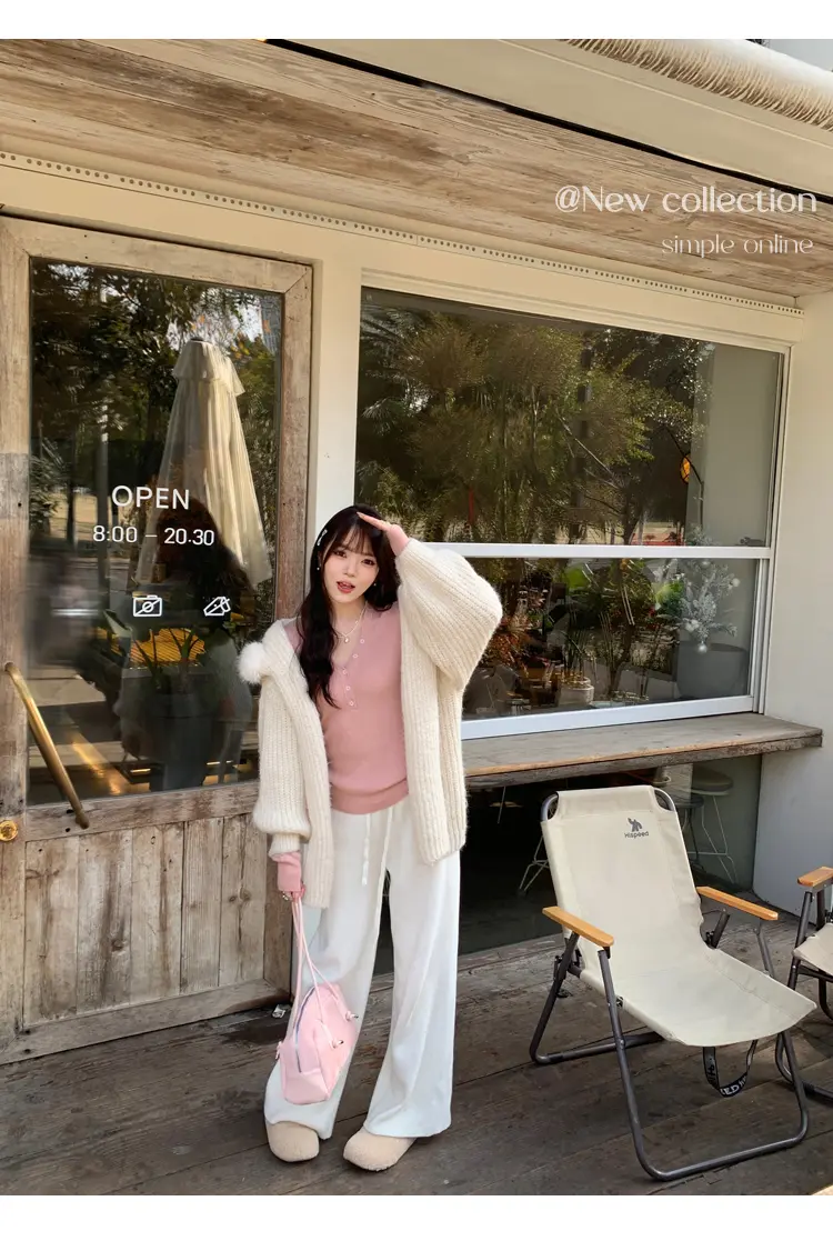 V넥 버튼 니트 상세 이미지 9