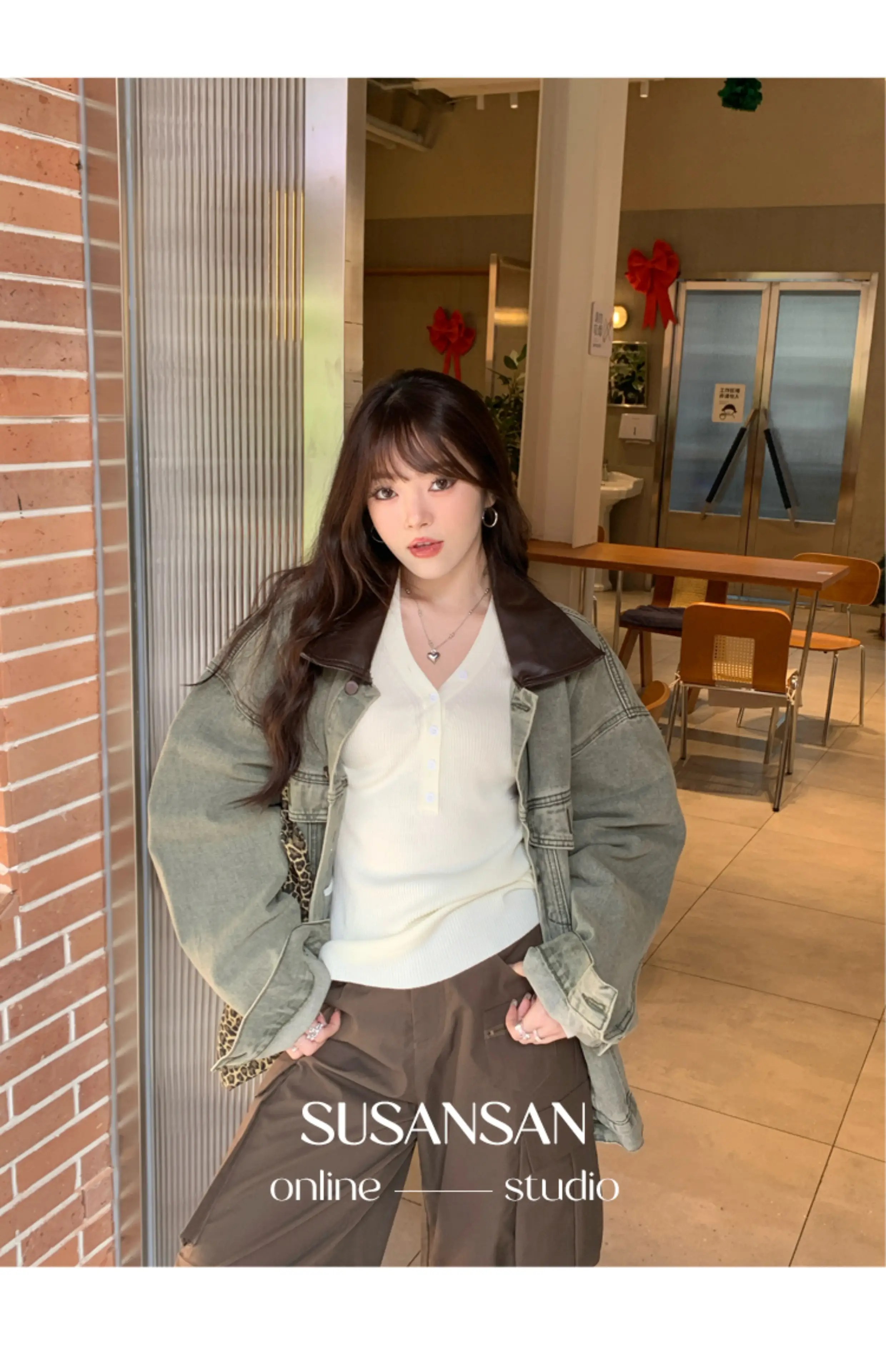 V넥 버튼 니트 상세 이미지 26