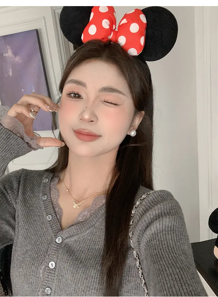레이스 V넥 니트 상세 이미지 26