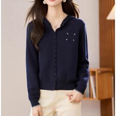 批发灰色连帽针织开衫女2025秋季新款韩版独特超好外搭短款薄毛衣外套