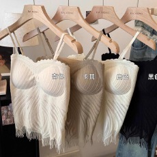 批发蕾丝性感吊带背心女带胸垫西装内搭美背防走光无痕<b class='q'>内衣</b>打底上衣