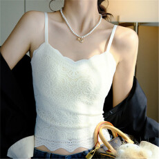 批发背心蕾丝花边<b class='q'>百搭</b>白色吊带带胸垫背心女内搭2026新款打底上衣女