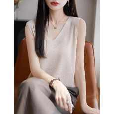 批发冰丝背心女内搭新款夏季宽带<b class='q'>吊带</b>打底v领针织上衣