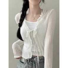 批发长袖针织开衫女春夏2026年新款薄款毛衣防晒外套修身上衣外搭