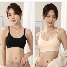 批发美背内衣女夏薄款运动<b class='q'>文胸</b>罩2026新款爆款白色吊带抹胸<b class='q'>聚拢</b>防下垂