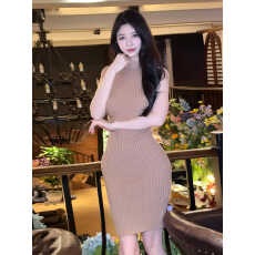 批发御姐风性感高领<b class='q'>条纹</b>短袖针织连衣<b class='q'>裙</b>女夏新款气质修身显瘦包臀短<b class='q'>裙</b>