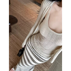 批发针织<b class='q'>开衫</b>女显瘦空调衫长袖防晒衣吊带背心夏季三件套