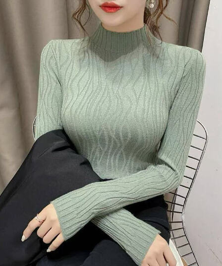 반하이넥 기본 셔츠 여성 스웨터 작은 샤넬 스타일 새로운 슬림해 보이는 외국 가스 폭발 인사이드 가져 가라. 몸매 가꾸기 맨위