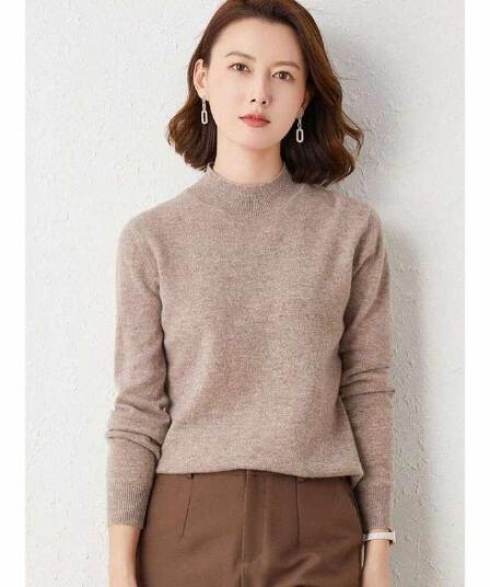 빅 보드 종류 반하이넥 양모 스웨터 여성 양모 가을 겨울 새로운 루즈핏 스웨터 빅 사이즈 니트 양모 기본 셔츠