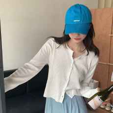 批发白色长袖针织衫<b class='q'>春</b>装女2026年新款防晒开衫外套短款上衣服空调房