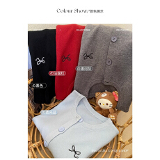 批发2025春<b class='q'>夏</b>新款红色毛衣开衫外搭高级感刺绣针织外套上衣