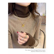 批发假两件高领毛衣女秋冬2025<b class='q'>新款</b>堆堆领内搭打底衫修身长袖针织上衣