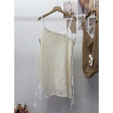 批发大码百搭气质日系叠穿罩衫短裙<b class='q'>夏</b>仙女洋气初恋白色蕾丝吊带裙短裙