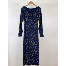 批发大码纯欲蕾丝拼接针织弹力碎花连衣裙<b class='q'>秋</b>冬2025韩版显瘦长袖打底裙