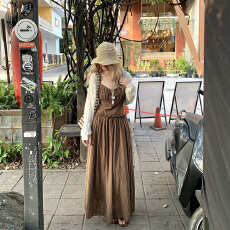 批发大码气质加长显瘦遮肉吊带<b class='q'>连衣裙</b>夏2026新款显白高级度假脚踝长裙