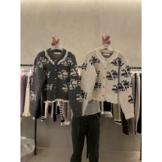 批发韩国东大门代购蕾丝花边系扣长袖百搭毛衣针织开衫