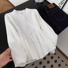 批发法式设计感刺绣衬衣女新款<b class='q'>甜美</b>收腰上衣