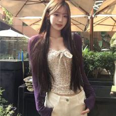 批发BM风韩系碎花露背吊带背心女内搭早春季新款无袖叠穿上衣两件<b class='q'>套装</b>