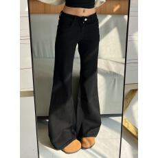 黑色微喇牛仔裤女2026夏季新款高腰显瘦不贴腿垂感百搭弹力喇叭裤