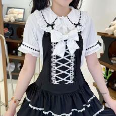 批发2026<b class='q'>可爱</b>超萌衣服洛丽塔娃娃领loita内搭短袖
