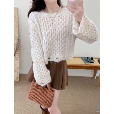 批发纯欲风毛衣外穿针织打底衫女内搭秋冬长袖短款别致上衣设计感小众