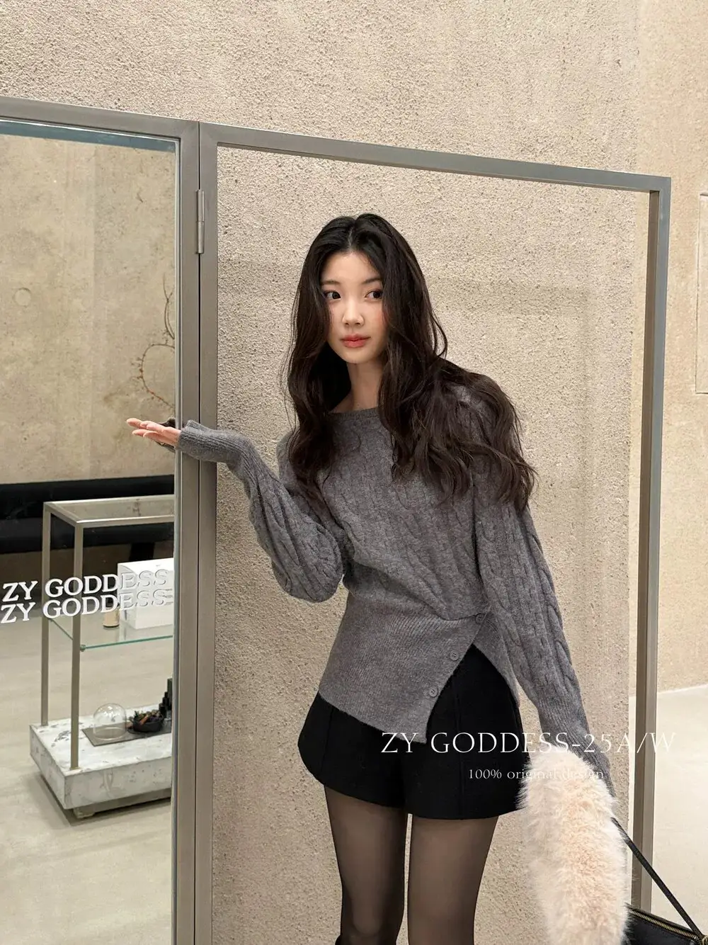 한국인기 꽈배기 오프숄더 니트 상세 이미지 14