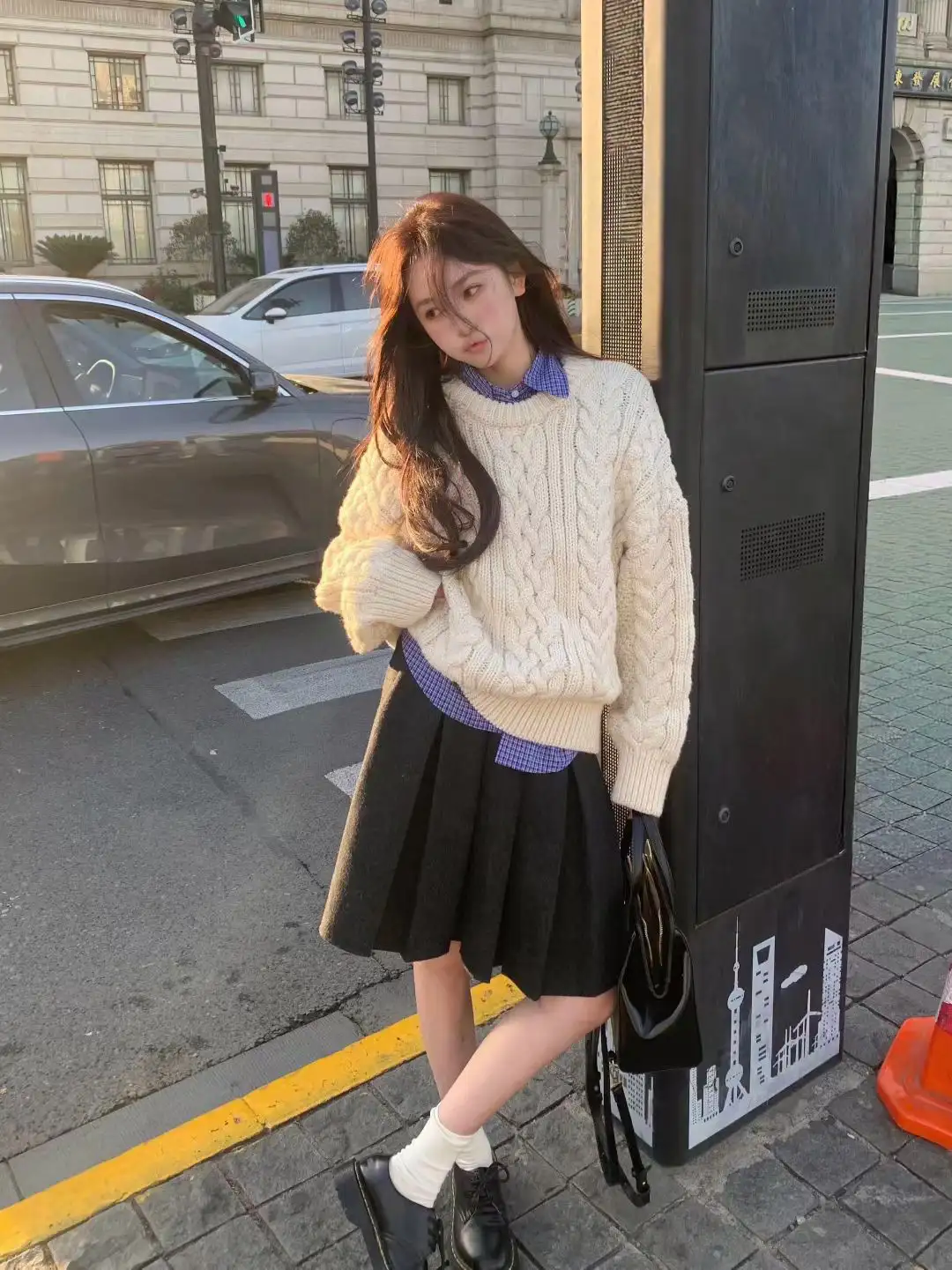 한국인기 꽈배기 긴소매 니트