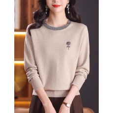 批发秋冬新款<b class='q'>中老年</b>时尚羊毛衫女洋气圆领中年<b class='q'>妈妈</b>装<b class='q'>毛衣</b>打底衫上衣