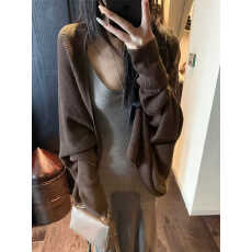 批发新款韩系慵懒美拉德<b class='q'>宽松</b>毛衣针织开衫女早秋气质休闲上衣