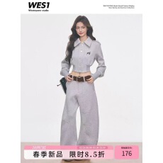 批发【新品】WESTAYONE 休闲<b class='q'>卫衣</b><b class='q'>套装</b><b class='q'>女</b>小个子短外套韩系高级松弛感