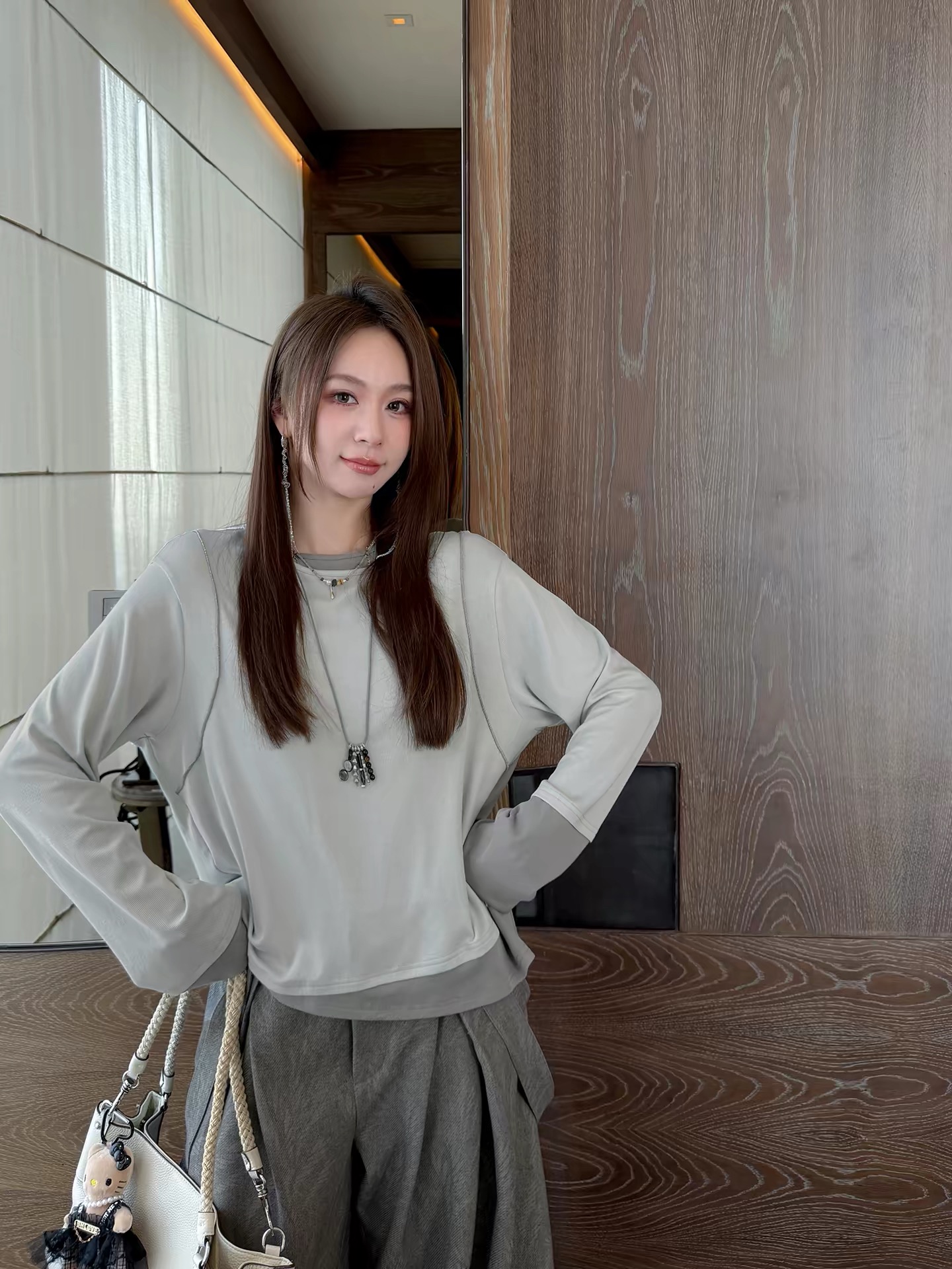 장 수렴성의 수렴성의 2 24 한 눈 초점 사설 서비스 보여주기 필드 색상 일치 재미있는 패치워크 루즈핏 에디션 긴팔 티셔츠