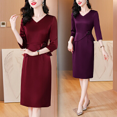 批发长辈结婚<b class='q'>衣服</b><b class='q'>妈妈</b>礼服高端喜婆婆婚宴装2026新款高贵醋酸缎连衣裙